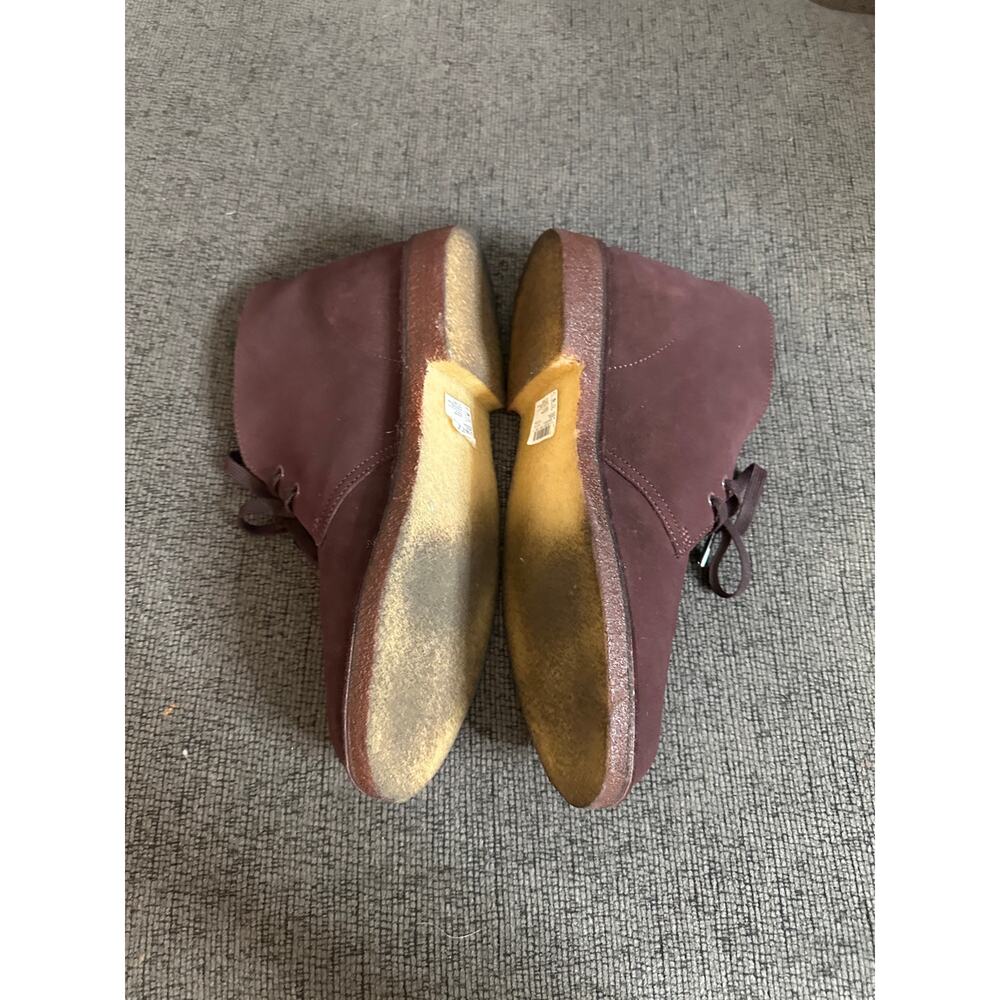 Clarks Originals Desert Boots in Burgundy Suede Chukka Boots Mens 12 - Picture 3 of 9
